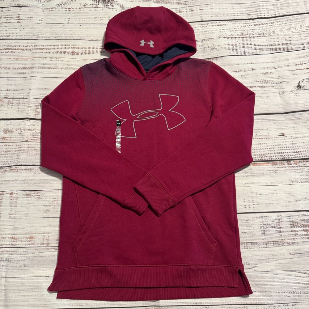 NWT Under Armour Threadborne Fleece Hoodie Pink Youth‎ Girl's Size XL